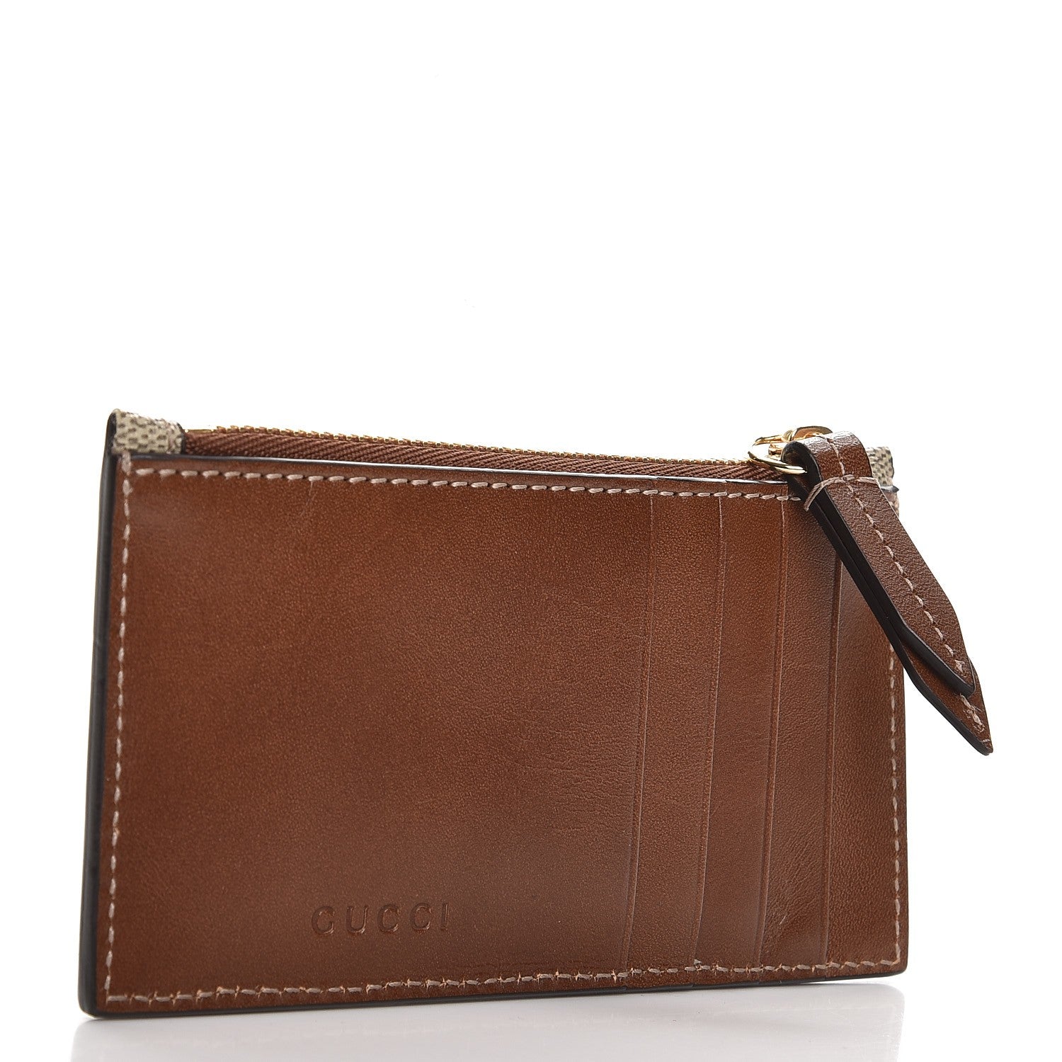 Gucci GG Supreme Monogram Coin Case Card Holder Brown 3 of 6