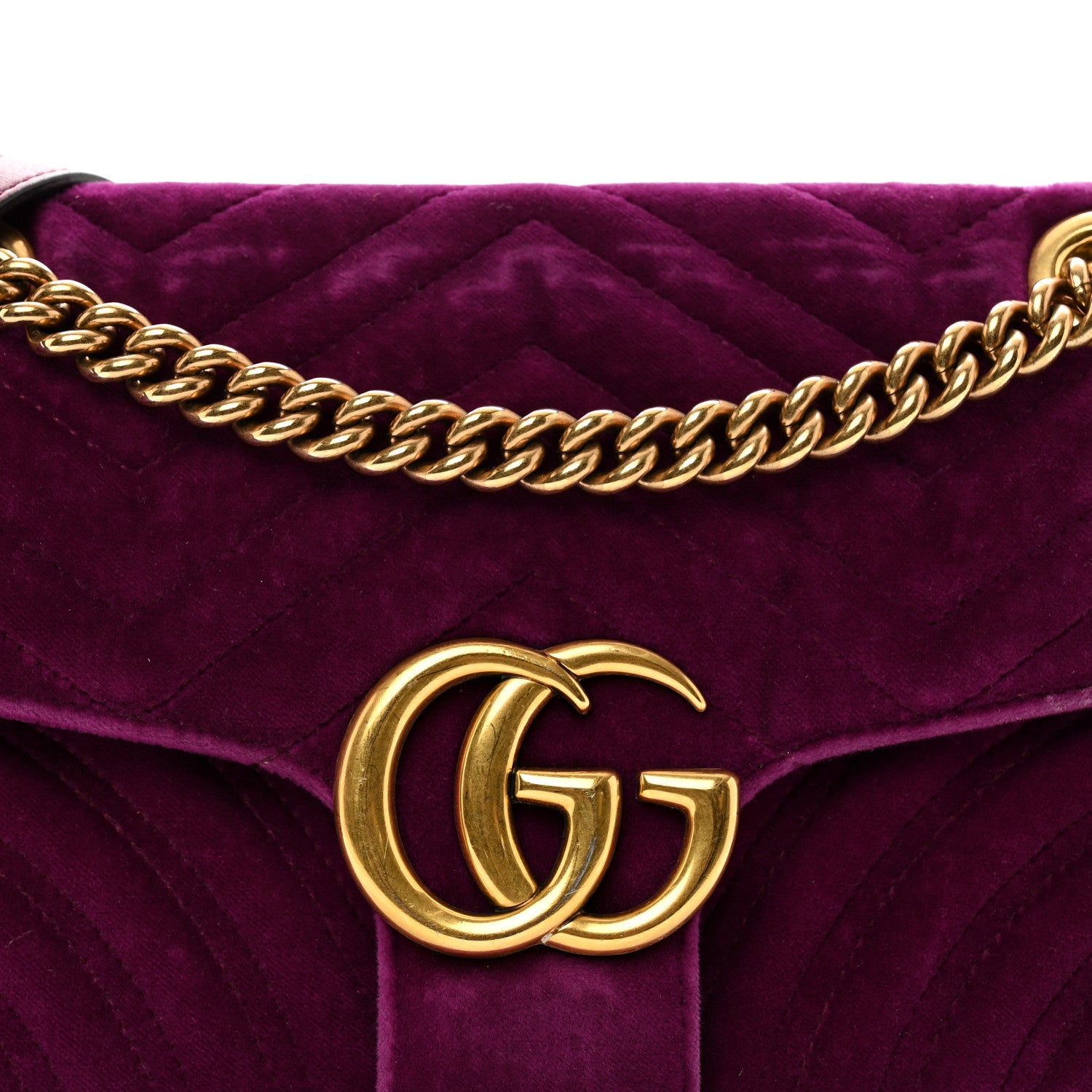 Gucci Velvet Matelasse Small GG Marmont Shoulder Bag Fuchsia Violet Cyclamen 5 of 13