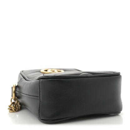 Gucci Calfskin Matelasse Mini GG Marmont Crossbody Bag Black 4 of 10