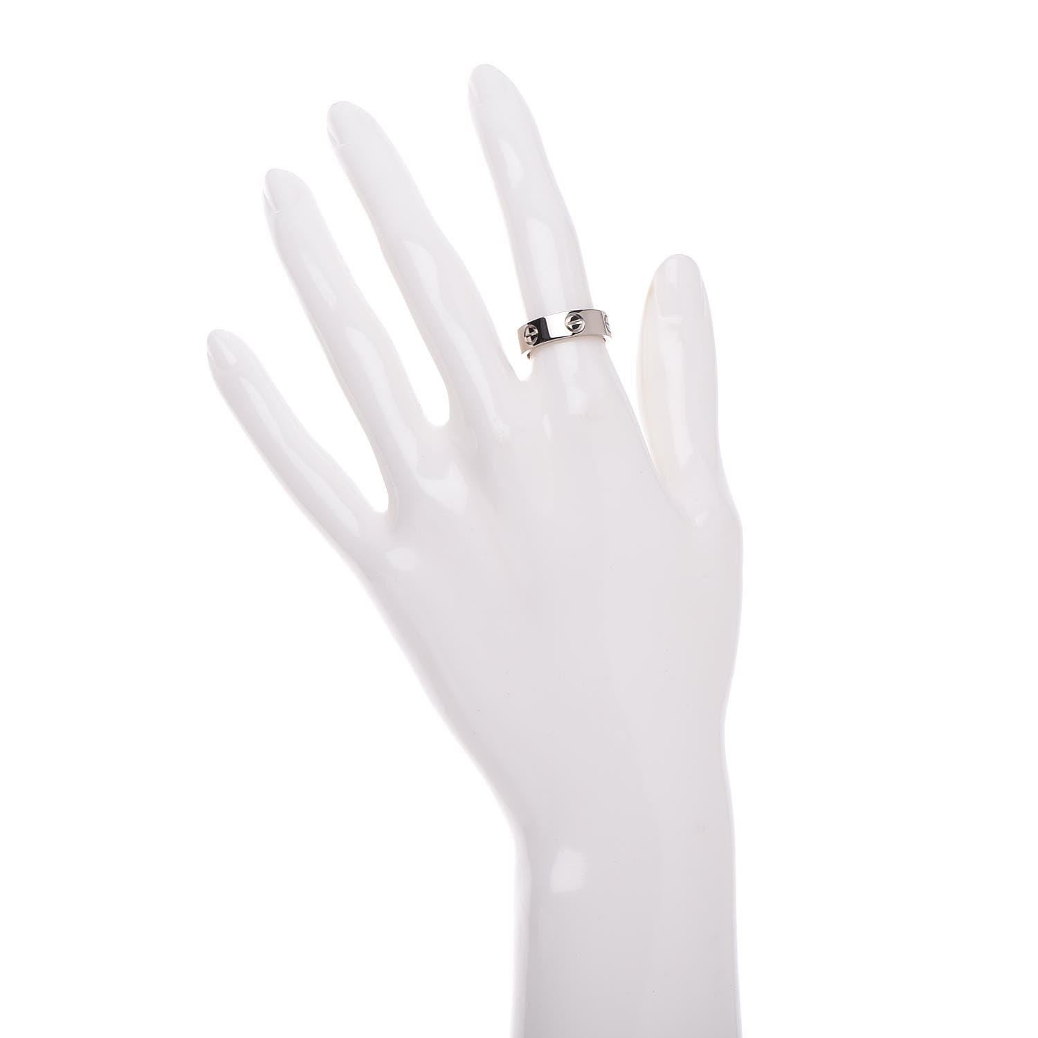 Cartier 18K White Gold 5.5mm LOVE Ring 51 5.75 2 of 5
