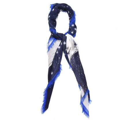 Chanel Cashmere CC Square Scarf Blue 1 of 7