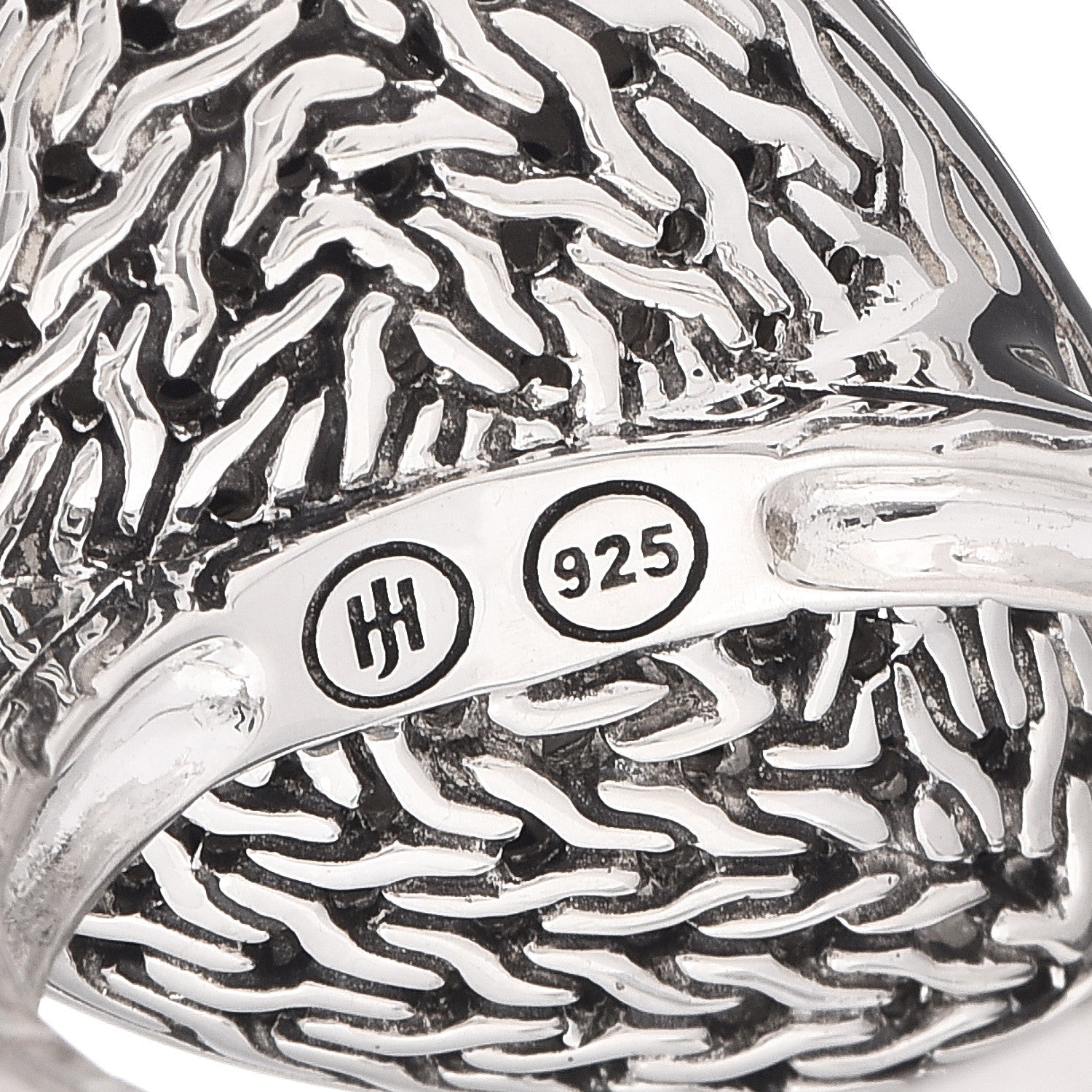 John Hardy Sterling Silver Black Sapphire Classic Chain Ring 57 8 4 of 4