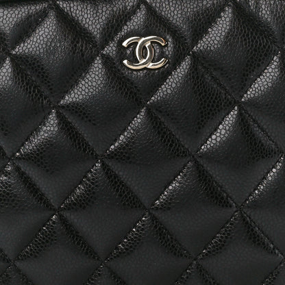 Chanel Caviar Quilted Medium Curvy Pouch Cosmetic Case Black 8 of 11