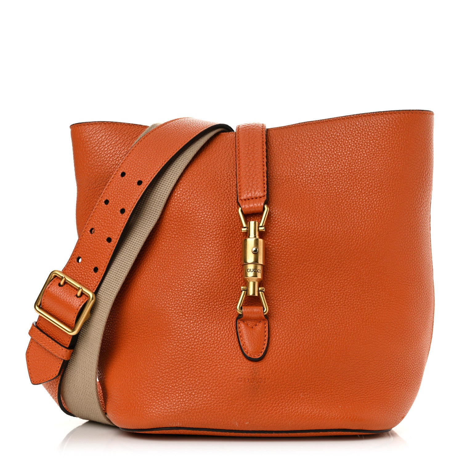 Gucci Soft Grained Calfskin Small Jackie Bucket Bag Orange 1 of 15
