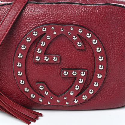 Gucci Pebbled Calfskin Studded Small Soho Disco Bag Soft Burgundy 7 of 9