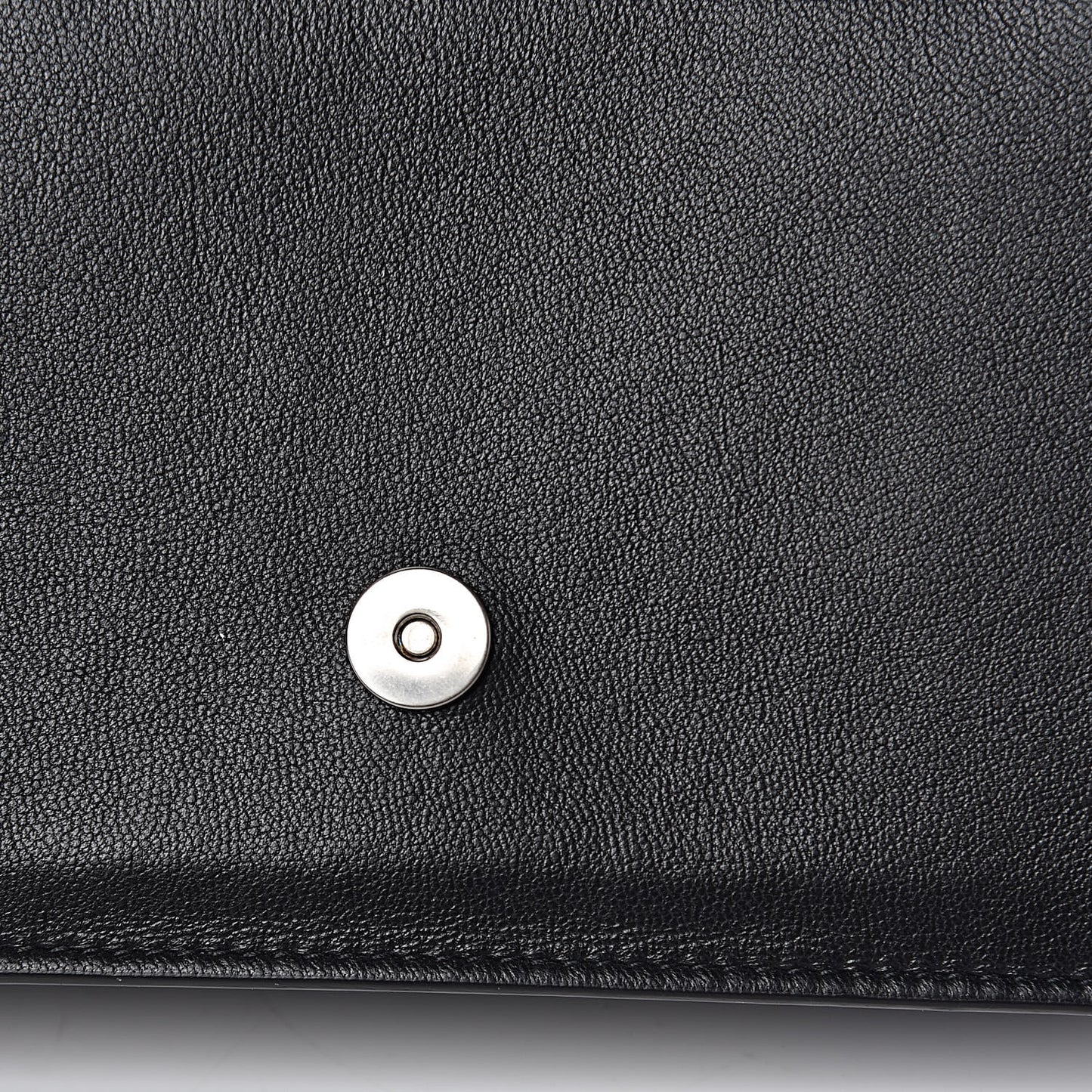 Lambskin Emblem Chain Wallet Black