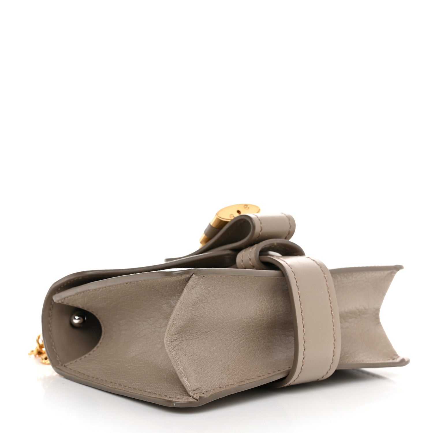 Chloe Shiny Goatskin Calfskin Mini Aby Chain Shoulder Bag Motty Grey 4 of 10