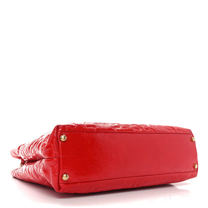 Chanel Crackled Patent Calfskin Puzzle Tote Red 4 of 10