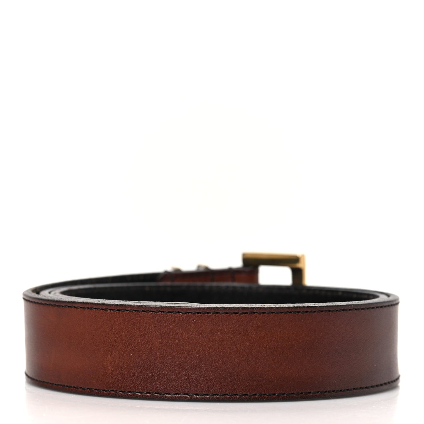 Smooth Calfskin Monogram Square Buckle Belt 85 34 Brown