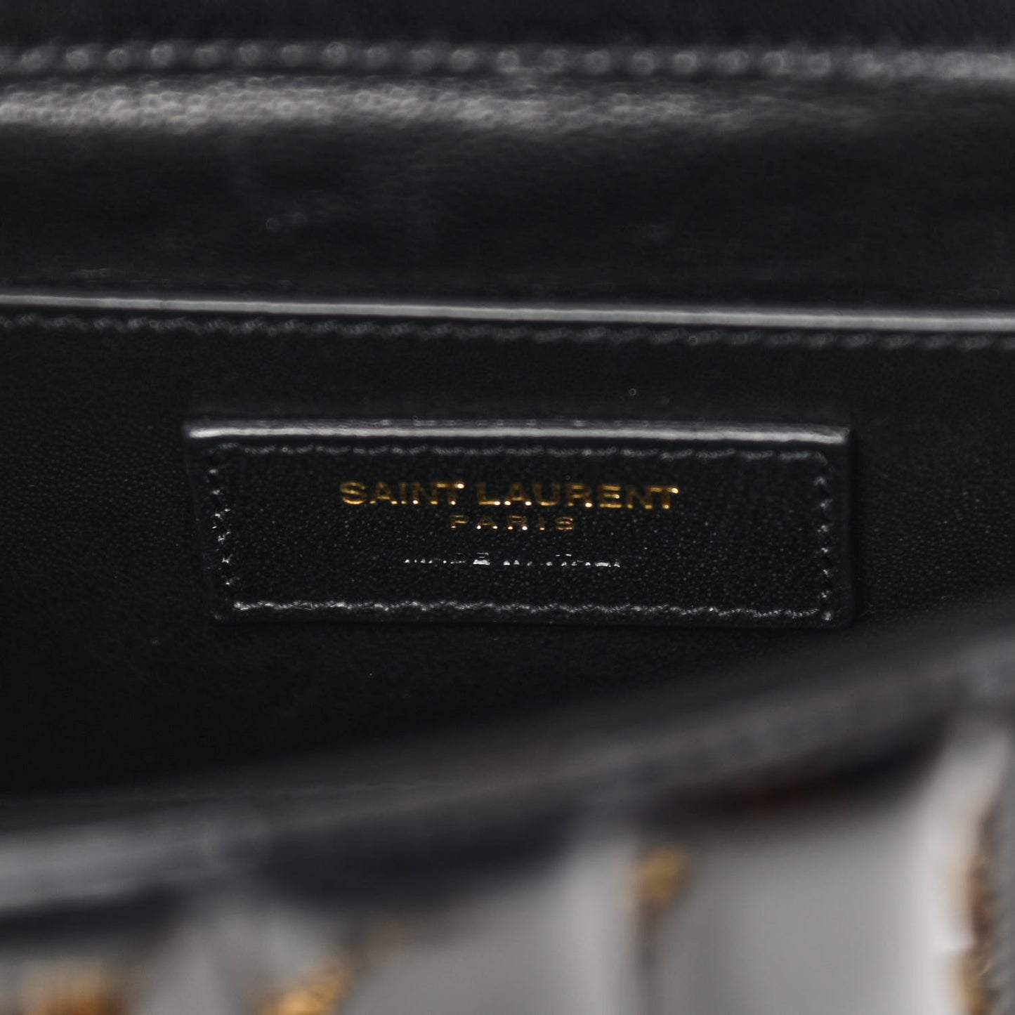 Patent Calfskin Matelasse Monogram Small Vicky Chain Bag Black