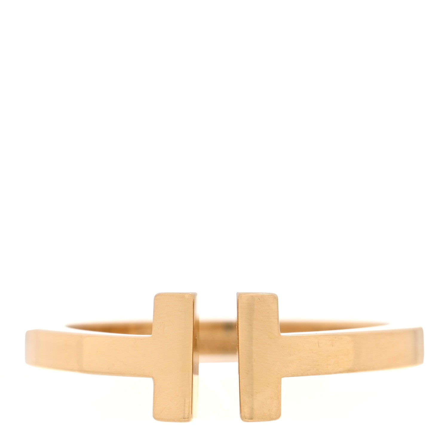 Tiffany 18K Yellow Gold T Square Ring 62 10 1 of 4