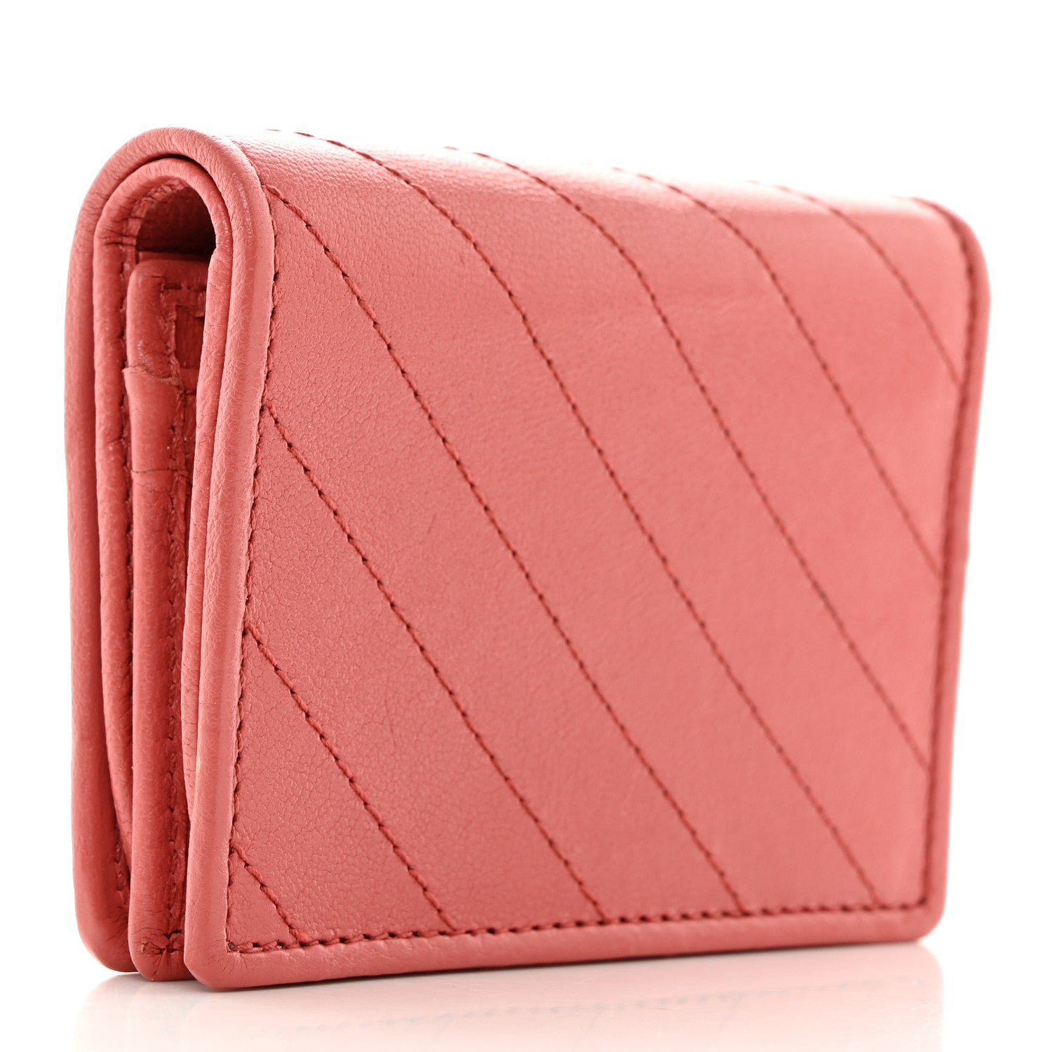 Gucci Sakai Be Green Calfskin Diagonal Stitched Blondie Card Case Wallet Pink 3 of 8