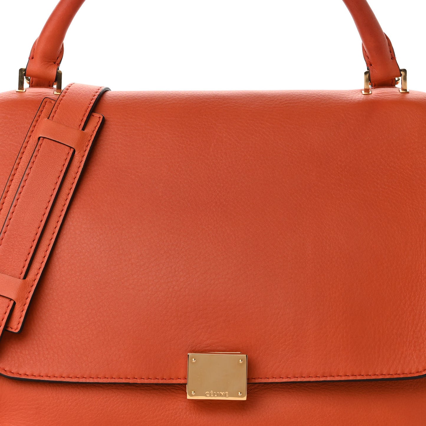 Calfskin Suede Medium Trapeze Orange