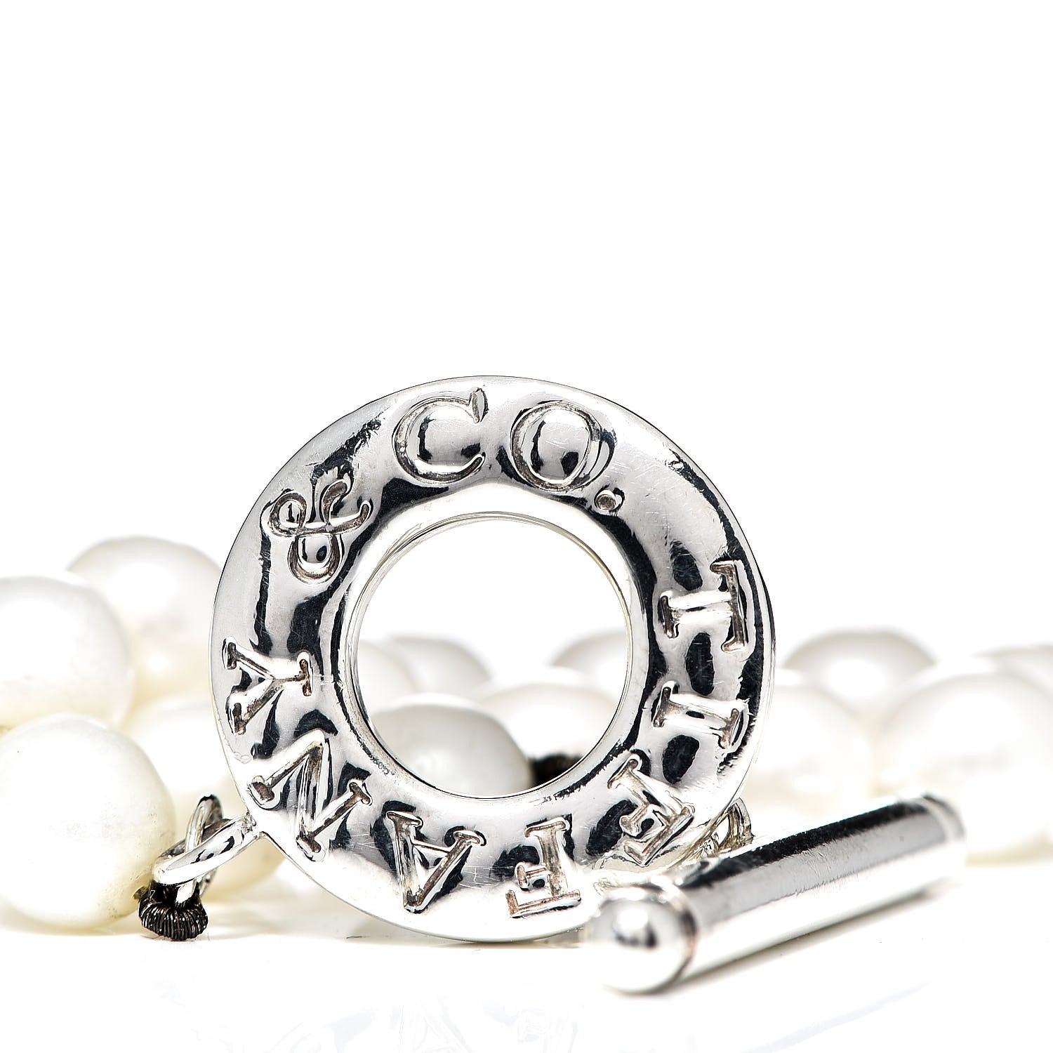 Tiffany Sterling Silver Pearl Toggle Bracelet 4 of 8