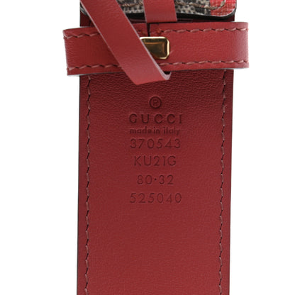 Gucci GG Supreme Monogram Blooms Moon Calfskin Interlocking G 37mm Belt 80 32 Beige Ebony Multicolor Dry Rose 3 of 5