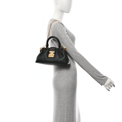 Louis Vuitton Calfskin Nanogram Embossed Clutch Black 2 of 9
