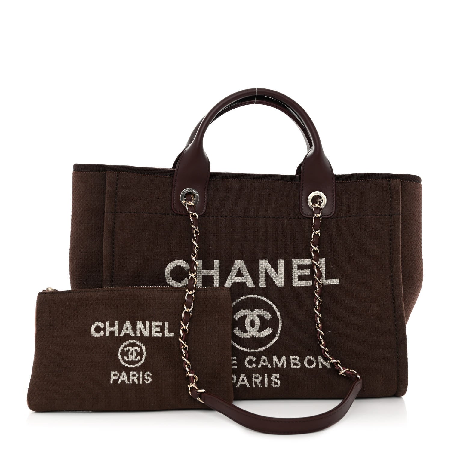 Chanel Mixed Fibers Small Deauville Tote Brown 1 of 11