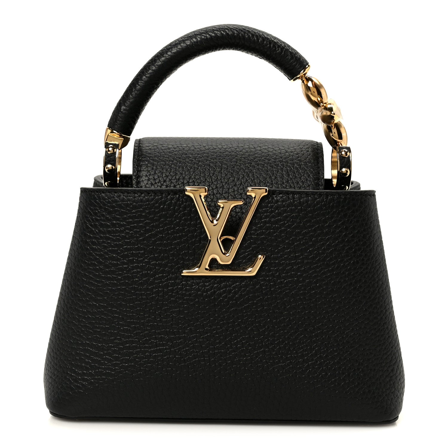 Louis Vuitton Taurillon Embellished Flower Handle Capucines Mini Black 1 of 9