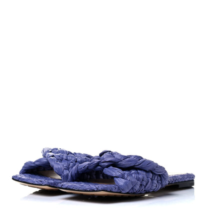 Bottega Veneta Raffia Twisted Intrecciato Stretch Flat Sandals 36 Lavender 3 of 7