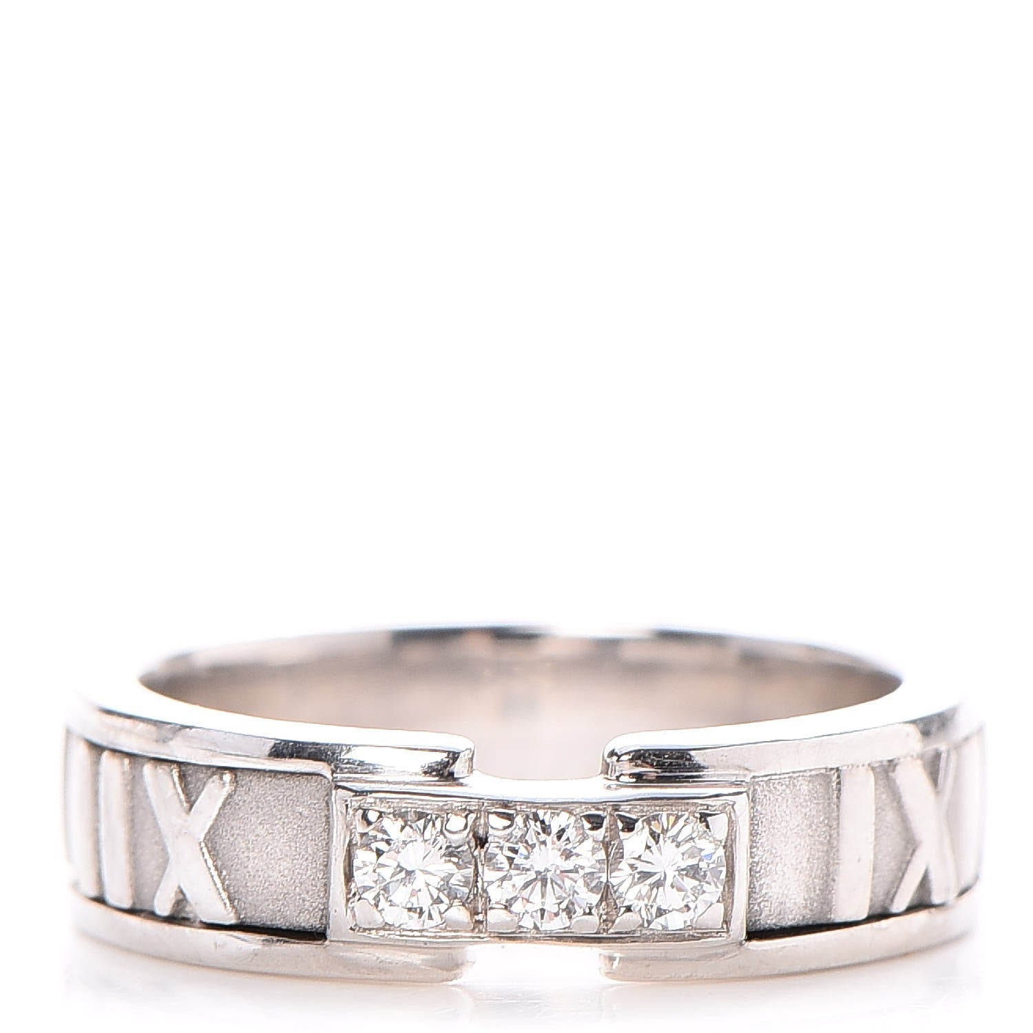 Tiffany 18K White Gold Diamond Atlas Ring 50.6 5.5 1 of 5