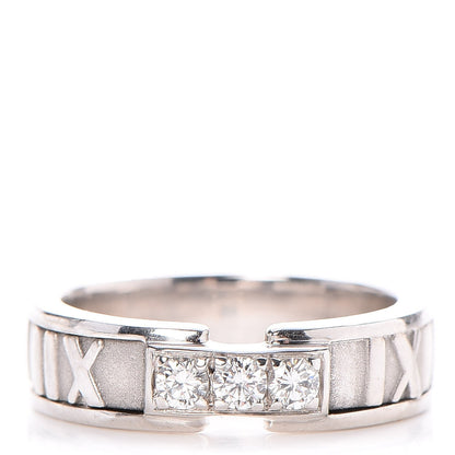 Tiffany 18K White Gold Diamond Atlas Ring 50.6 5.5 1 of 5