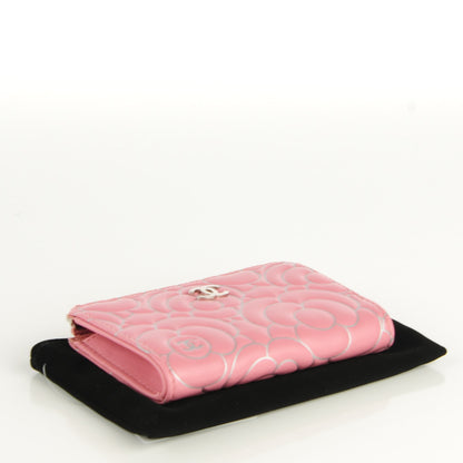 Chanel Lambskin Camellia Embossed Key Holder Case Pink 4 of 7
