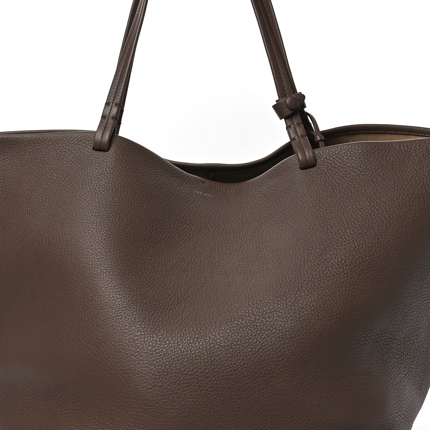 The Row Grained Calfskin Park Tote XL Dark Taupe 10 of 13