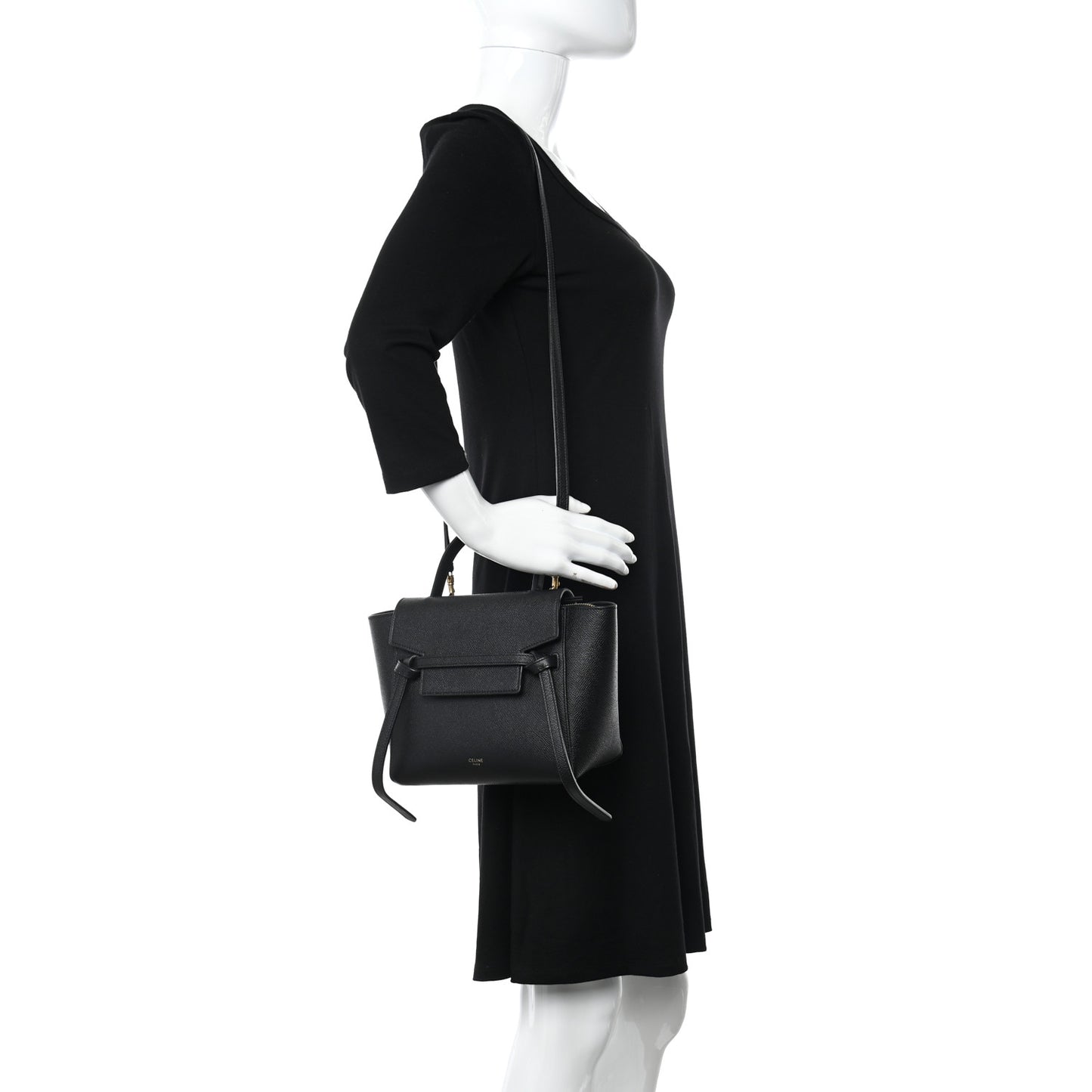 Grained Calfskin Nano Belt Bag Black