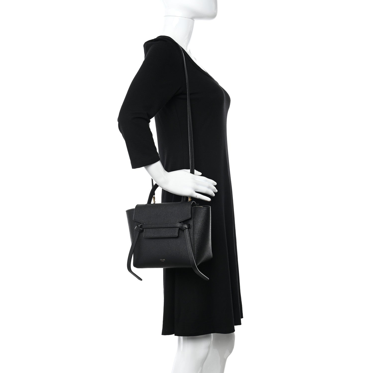 Celine Grained Calfskin Nano Belt Bag Black 2 of 11