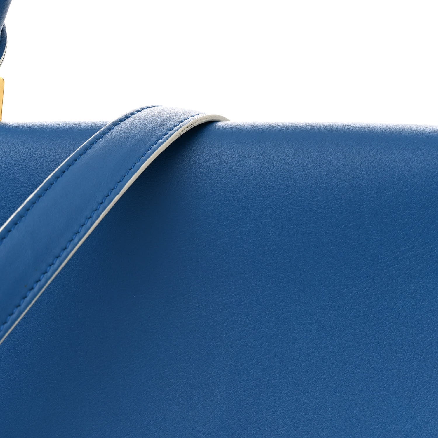 Celine Drummed Calfskin Suede Small Trapeze  Blue 8 of 11