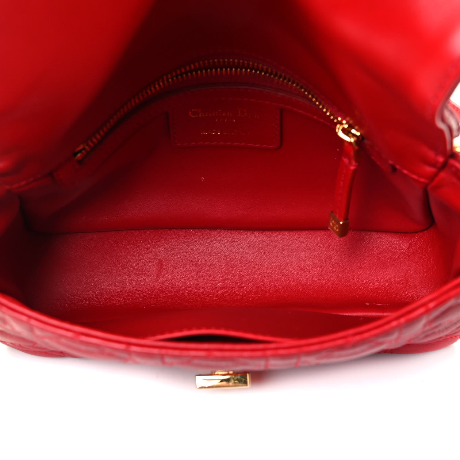 Christian Dior Calfskin Cannage Dioramour Small Caro Bag Bright Red 8 of 8