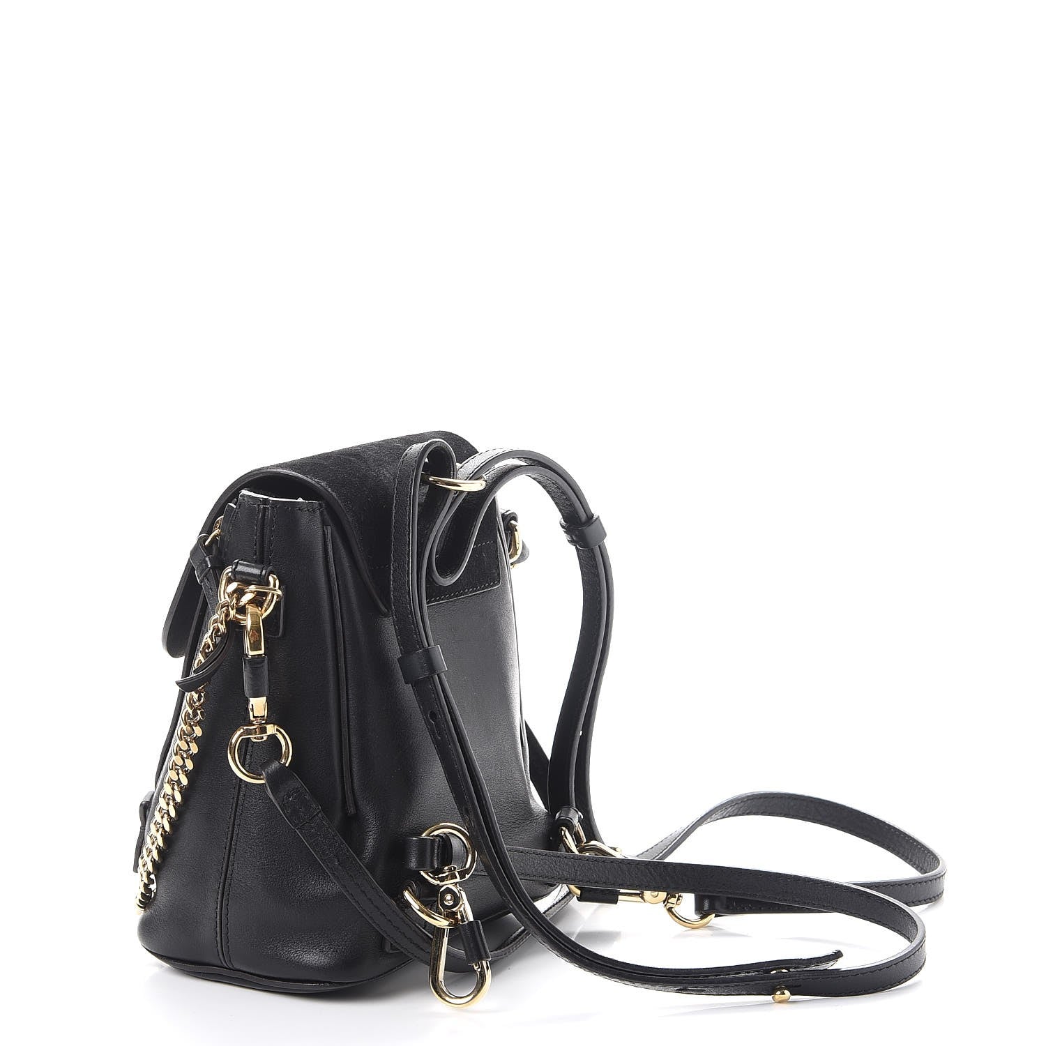 Chloe Suede Calfskin Mini Faye Backpack Black 4 of 11