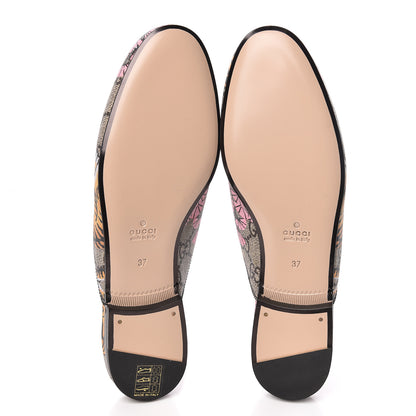 Gucci GG Supreme Monogram Bengal Womens Princetown Slippers 37 Beige Crop Pink 5 of 9