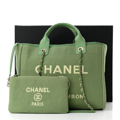 Chanel Mixed Fibers Small Deauville Tote Green 13 of 13