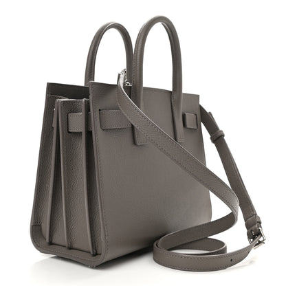 Saint Laurent Grained Calfskin Nano Sac De Jour Fog 3 of 10