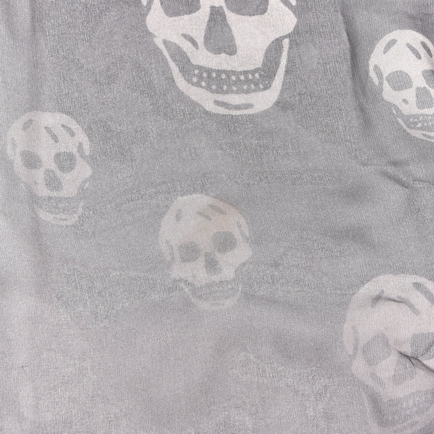 Alexander McQueen Silk Chiffon Ombre Skull Scarf Grey Ivory 4 of 4
