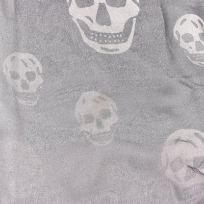 Alexander McQueen Silk Chiffon Ombre Skull Scarf Grey Ivory 4 of 4