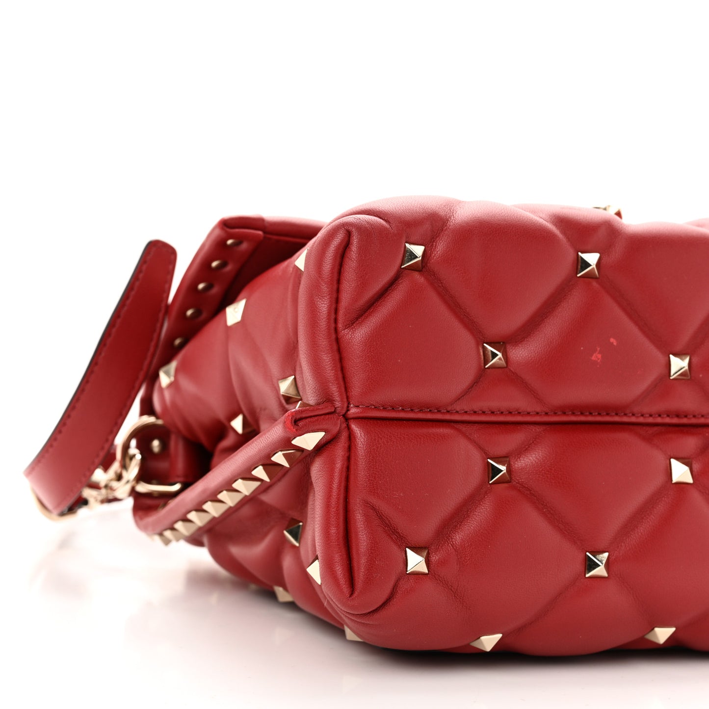 Nappa Medium Candystud Top Handle Bag Rosso Valentino