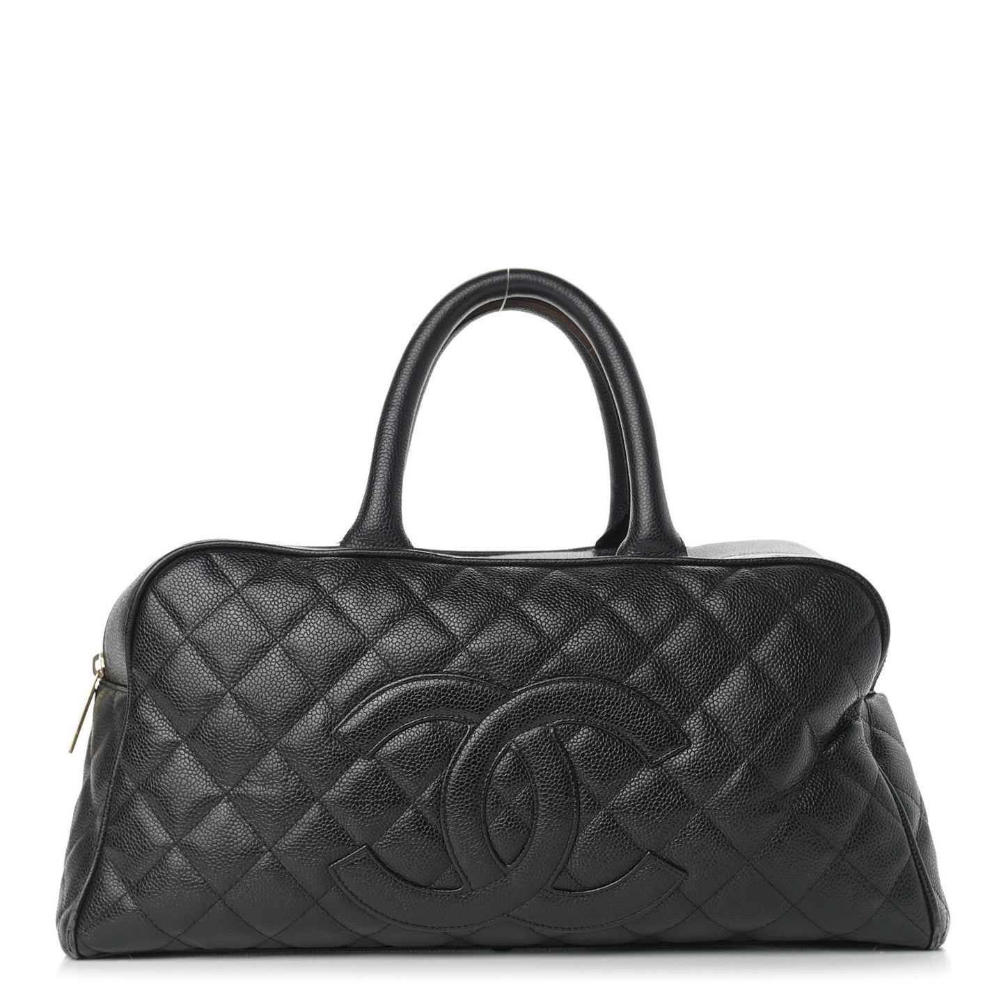 Caviar Quilted Large Bowler Black