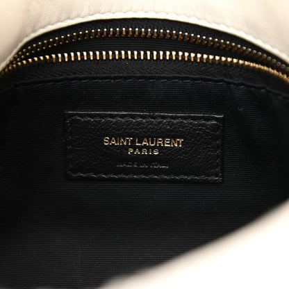 Saint Laurent Boucle Tweed Quilted Small Loulou Puffer Monogram Chain Satchel Crema Soft 6 of 10