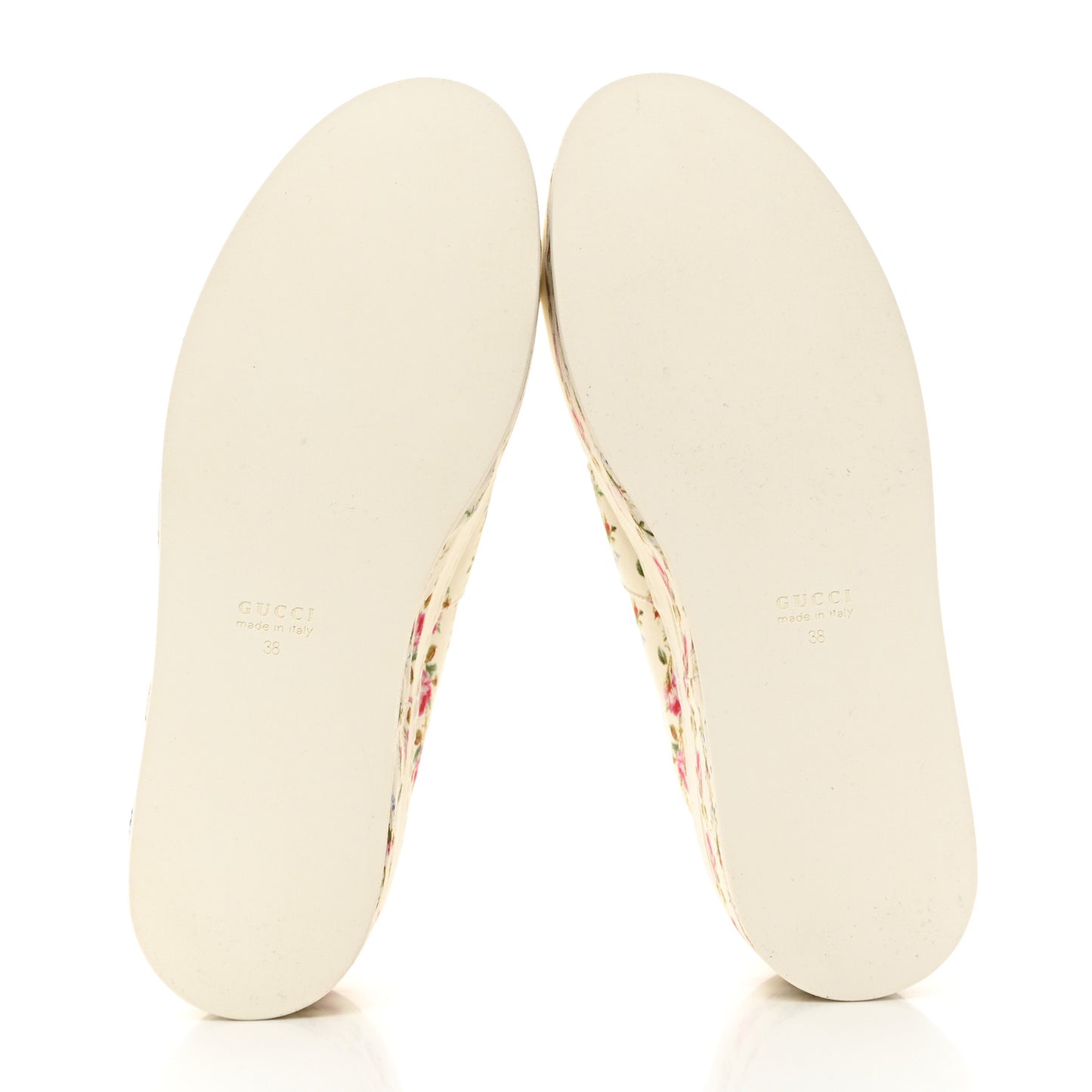Canvas Floral Platform Sneakers 38 Ivory