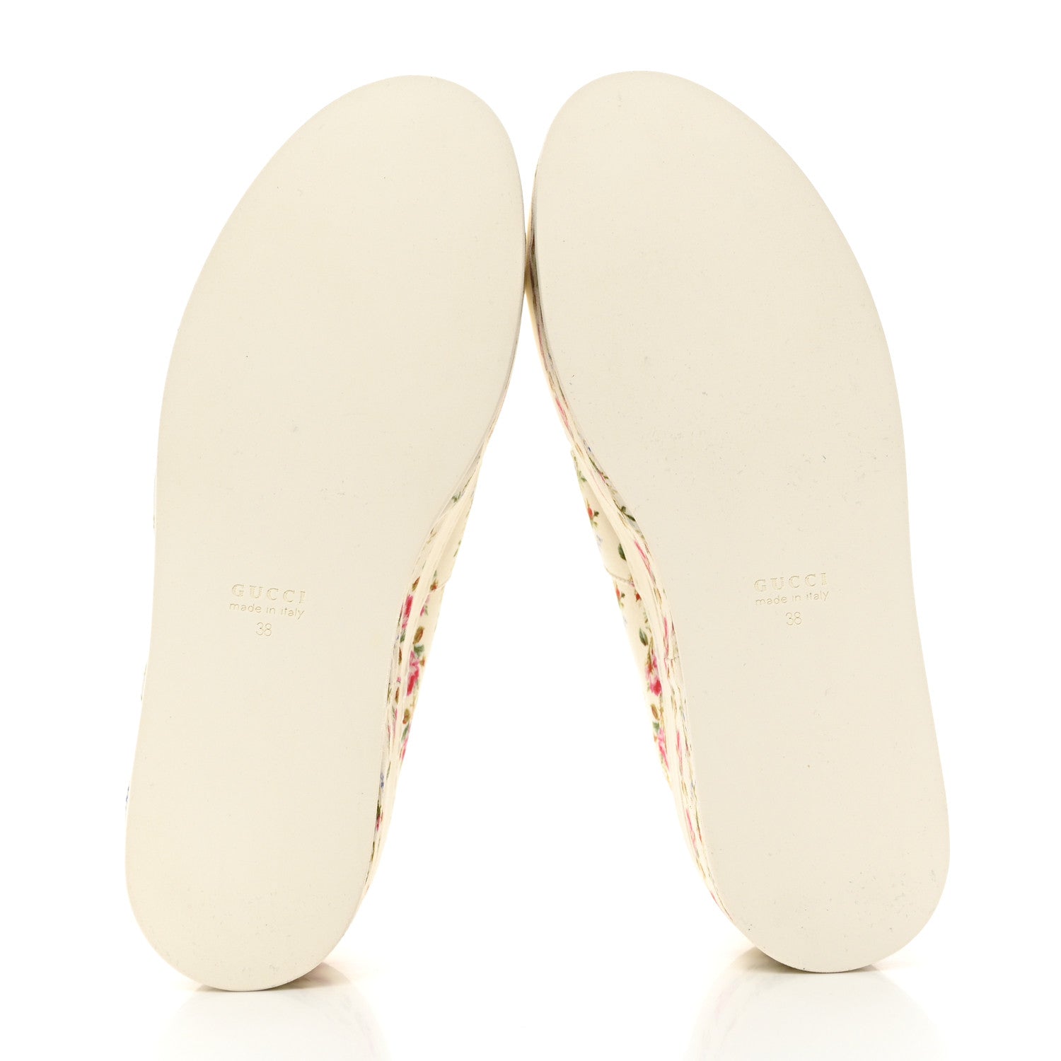 Gucci Canvas Floral Platform Sneakers 38 Ivory 6 of 9
