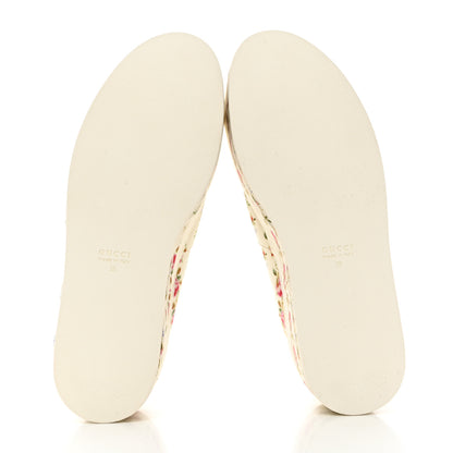 Gucci Canvas Floral Platform Sneakers 38 Ivory 6 of 9