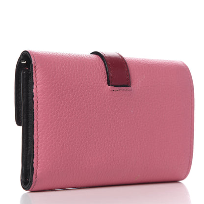 Loewe Grained Calfskin Compact Zip Wallet Wild Rose Raspberry 3 of 9