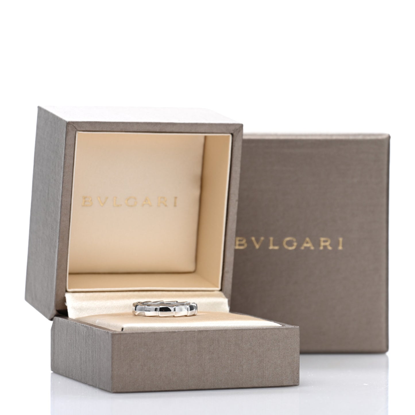 18K White Gold Serpenti Viper Band Ring 48 4.5