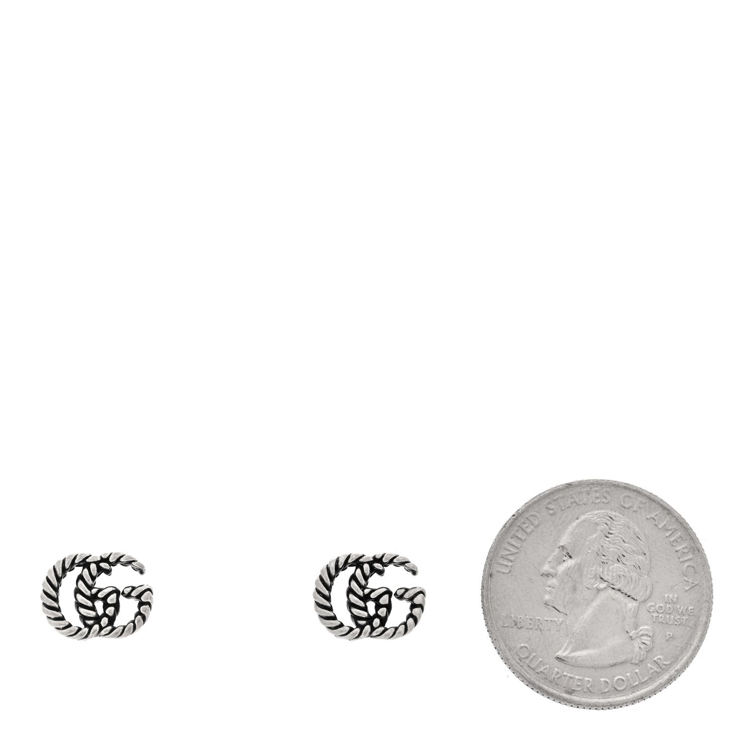 Gucci Sterling Silver Torchon Double G Earrings 2 of 4