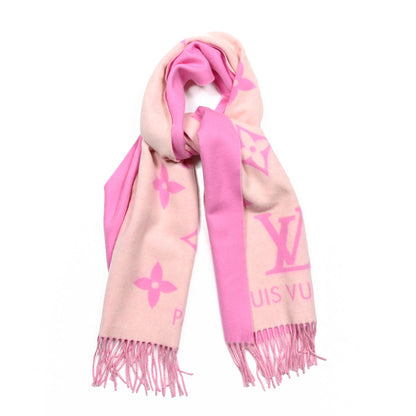 Louis Vuitton Cashmere Monogram Reykjavik Scarf White Pink 1 of 3