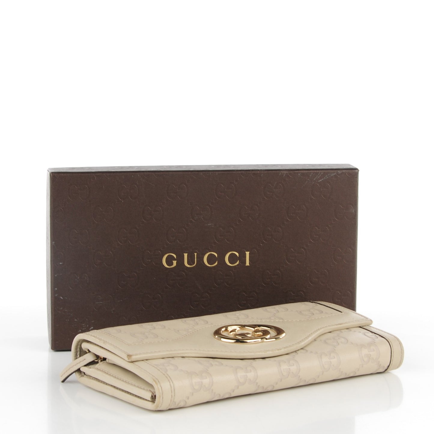 Guccissima Sukey Continental Wallet Off White