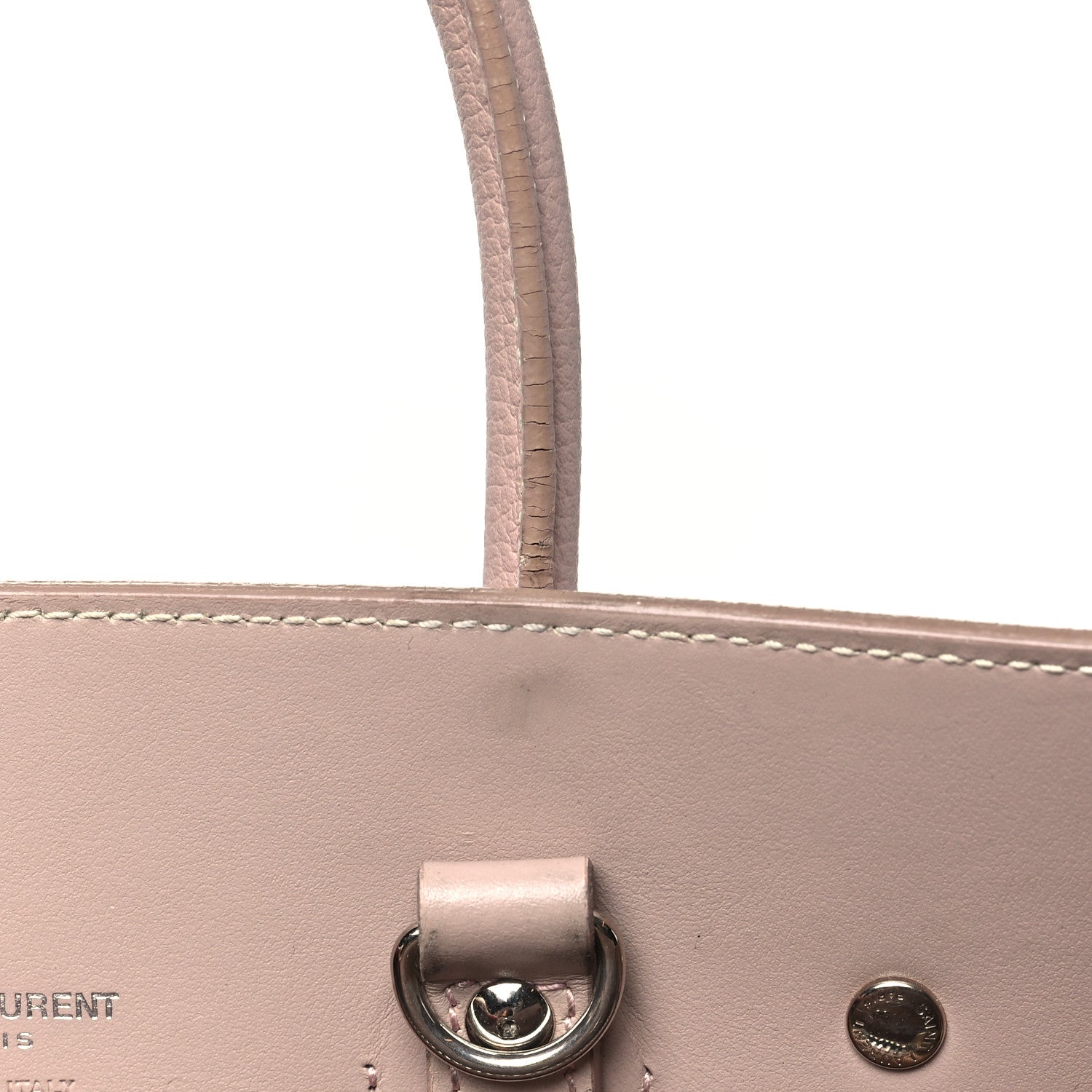 Saint Laurent Grained Calfskin Baby Sac De Jour Souple Rose 12 of 18