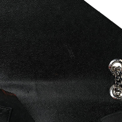 Saint Laurent Grain De Poudre Textured Mixed Matelasse Large Triquilt Monogram Satchel Black 12 of 31